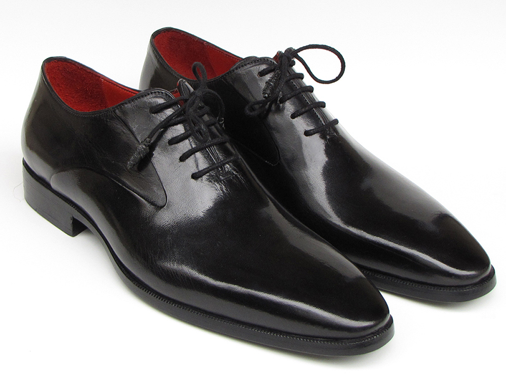 Paul Parkman 019 Black Genuine Italian Calfskin Plain Toe Oxford Shoes